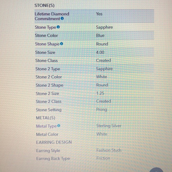 Lab-Created Blue & White Sapphire Earrings - Picture 4 of 4